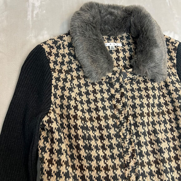 Cabi Jacket Womens 6 Houndstooth Mixer Zip Up Blazer Work Career Preppy 978 - Picture 2 of 13